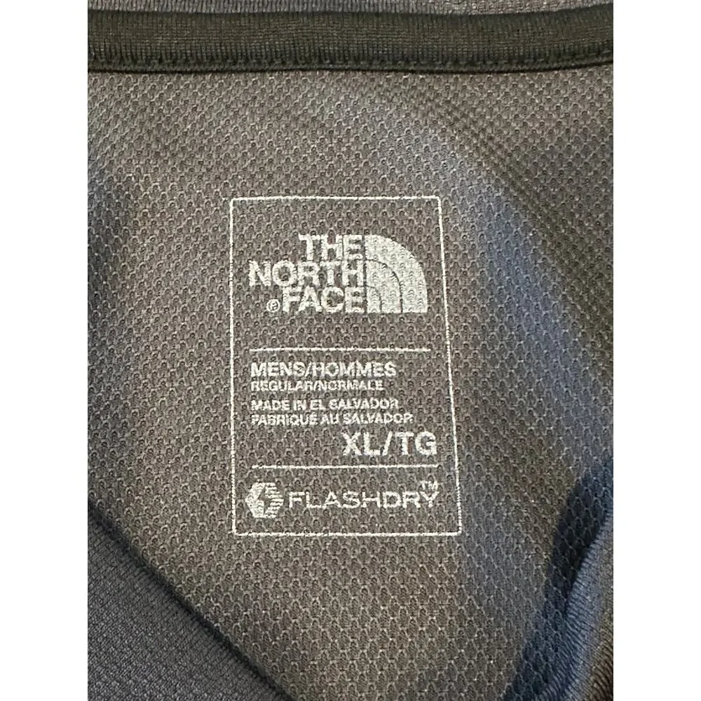 The North Face FlashDry Black Gray Short Sleeve T-Shirt Men's XL Athletic V-Neck